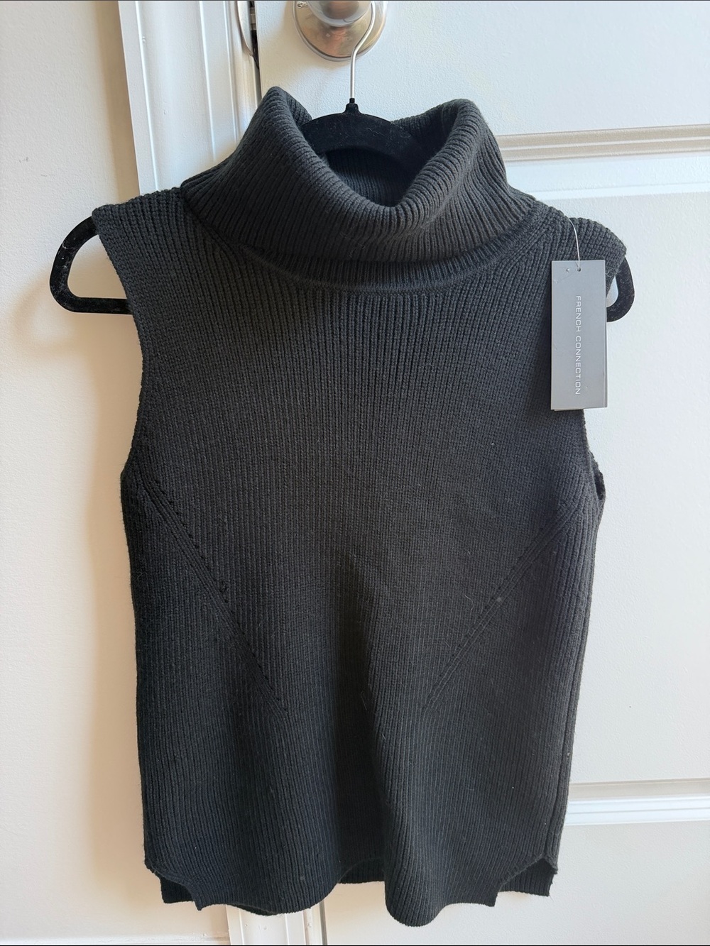 French Connection Sleeveless Turtleneck Sweater - Black